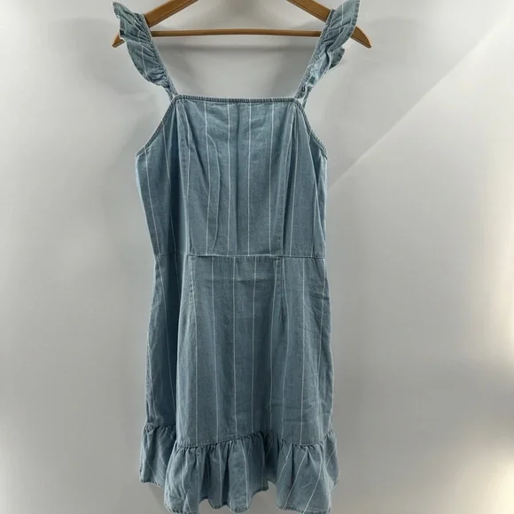 Sadie & Sage Blue Ruffled Cotton Dress – Size Small - Picture 1 of 8